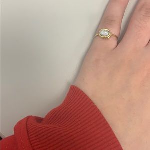 Water pearl 18k gold ring
